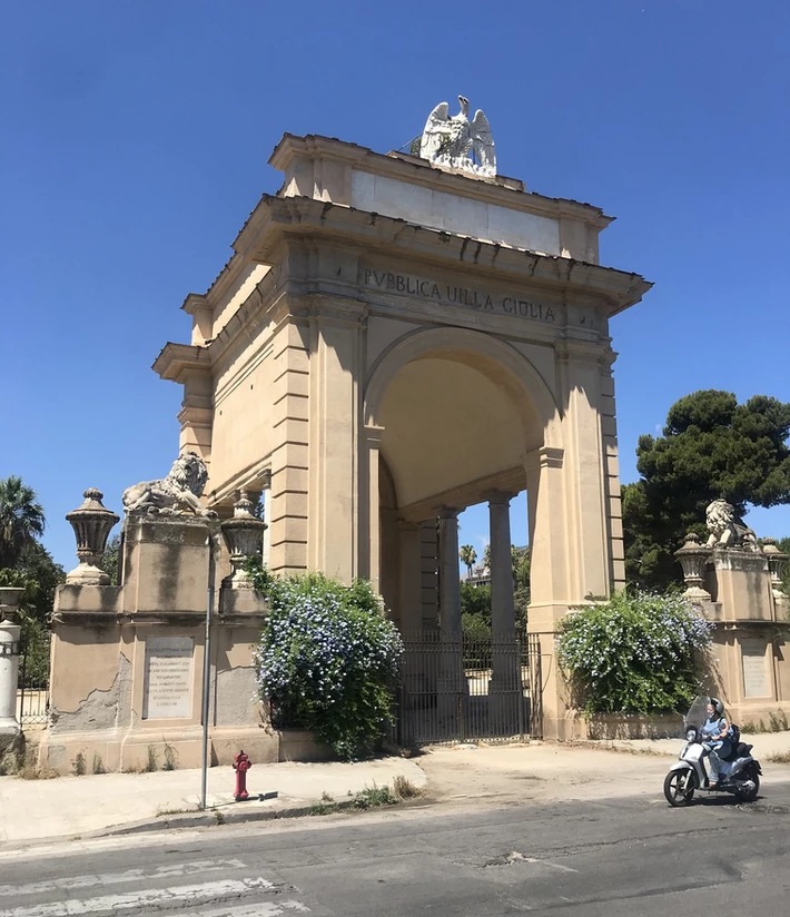 View of the portico of Villa Giulia in Palermo