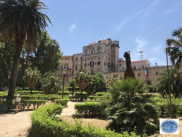 The Torre Pisana from the park of Villa Bonanno
