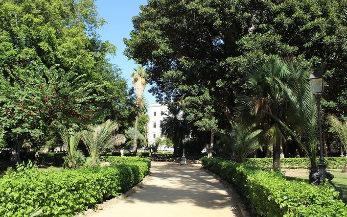 Picture of the potted plants in Giardino Garibaldi Park in Palermo