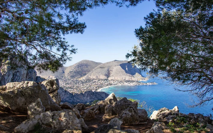 View of the bay of Mondello from Monte Pellegrino