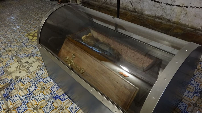 Glass coffin with the mummy of Rosalia Lombardo