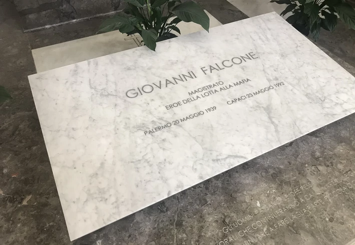 Memorial plaque for Giovanni Falcone in the San Domenico