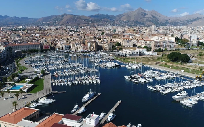 A bird's eye view of the Palermo marina