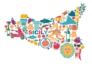 Illustration of a Sicily Map