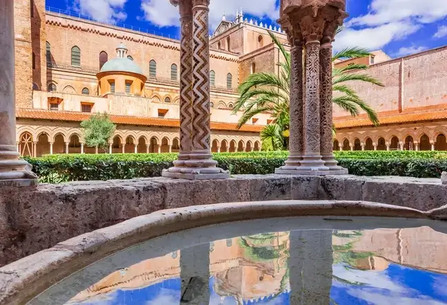 Fountain in the cloister of Monreale Cathedral