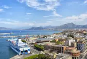 View of the ferry port of Palermo