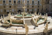 View of the Fountain of Shame in Palermo