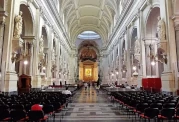 Inside, the cathedral is baroque in style and impresses with its simple elegance
