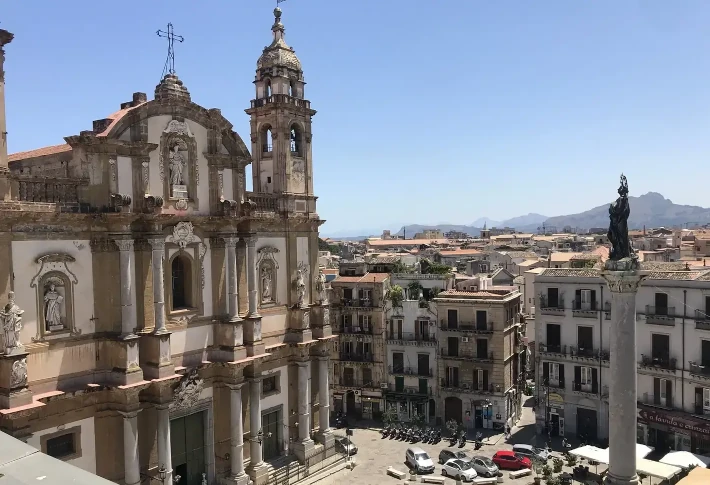 View of the church of San Domenico from the terrace of Cafe Obica