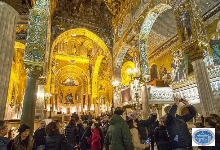 Visitors in the Cappella Palatina