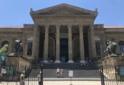 View of the Grand Staircase and the Portico at the Teatro Massimo