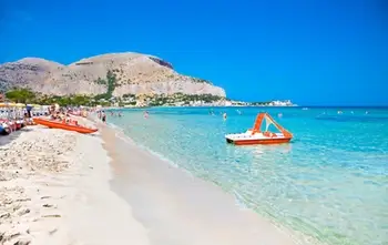 Pedal boat on the beach of Mondello