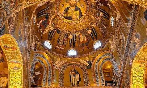 Picture of the dome in the Cappella Palatina