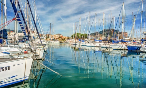 View of the marina with Monte Pellegrino in the background