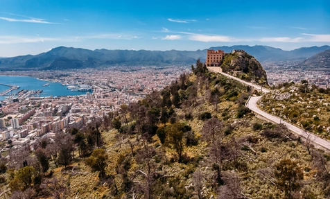 View of the Castello Utveggio on Monte Pellegrino